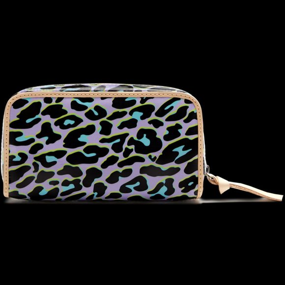 Consuela Dee Dee Uptown Wallet Clutch Purple Leopard Print  NWT New Consuela Dee Dee Wristlet Wallet